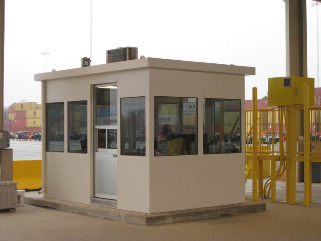 Security building at major US port entrance