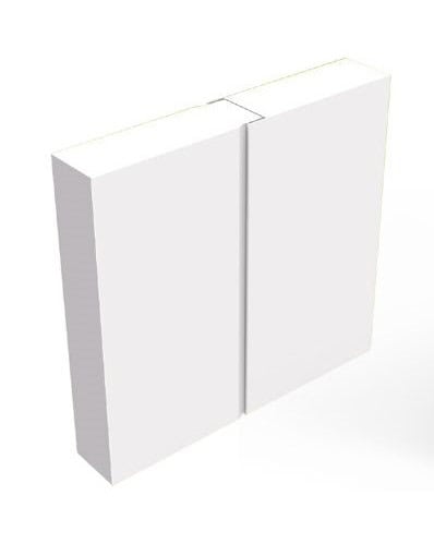 A 3D rendering of a closed, blank white book with a hard cover made of expanded polystyrene, presented on a white background, emphasizing a minimalist design.