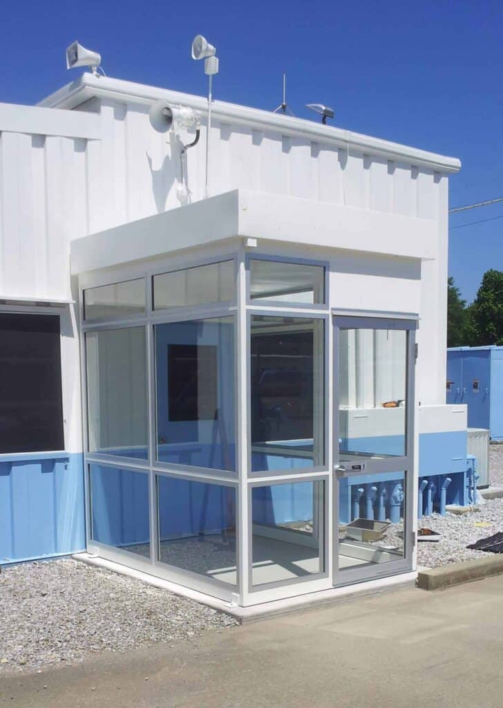 Entry vestibule secures a factory entrance