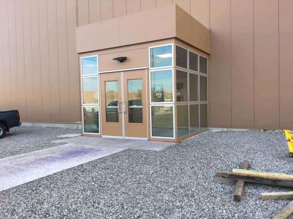 GM entry vestibule built by Porta-King