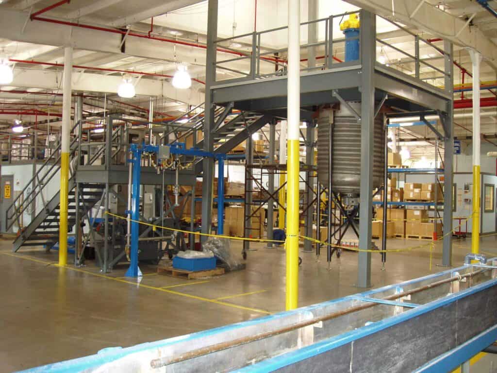 Henkel equipment platform mezzanine built by Porta-King