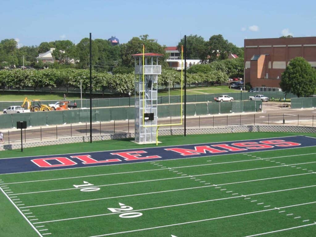 Ole Miss sports video tower built by Porta-King