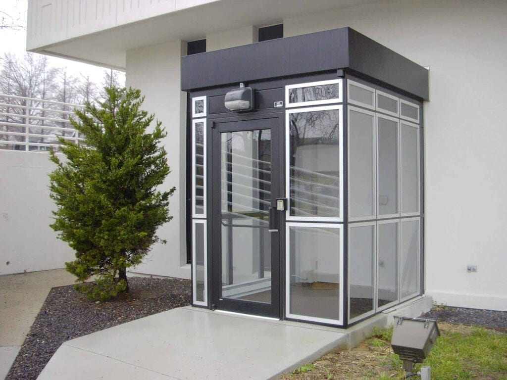 Prefabricated entry vestibule from Porta-King