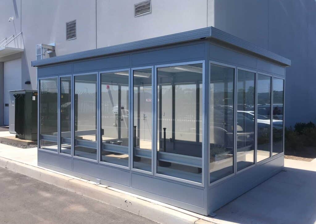 Smoking Shelter 15 Smoking shelter with integral bench