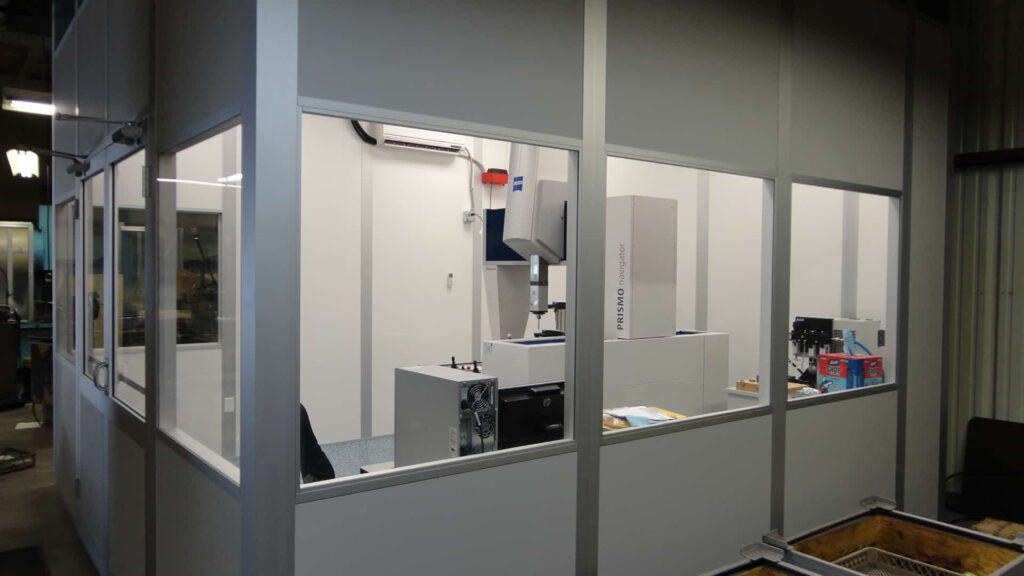 A Modular CMM Room with laser scanner and equipment inside