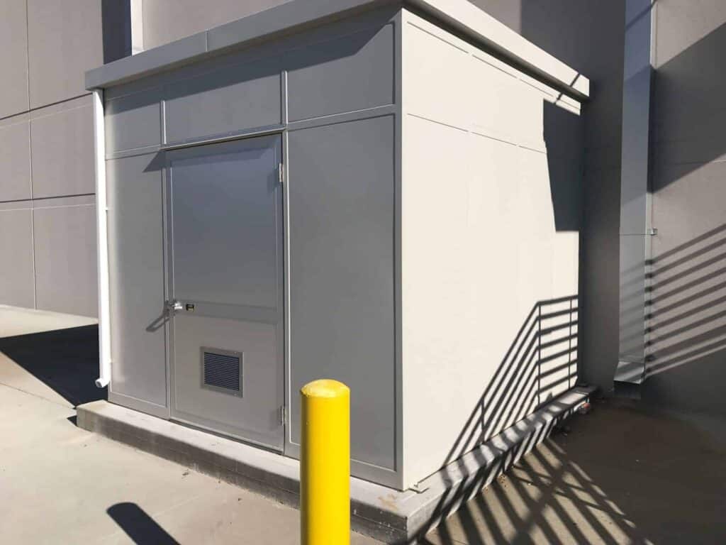 an equipment shelter built by Porta-King