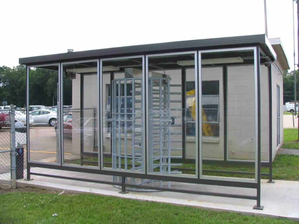 a Porta-King built prefabricated turnstile shelter